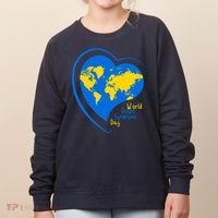 World Down Syndrome Day Heart Earth Women's Sweatshirt thumb 0