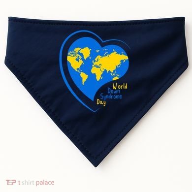 World Down Syndrome Day Heart Earth USA-Made Doggie Bandana