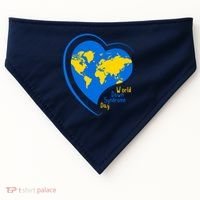 World Down Syndrome Day Heart Earth USA-Made Doggie Bandana thumb 0