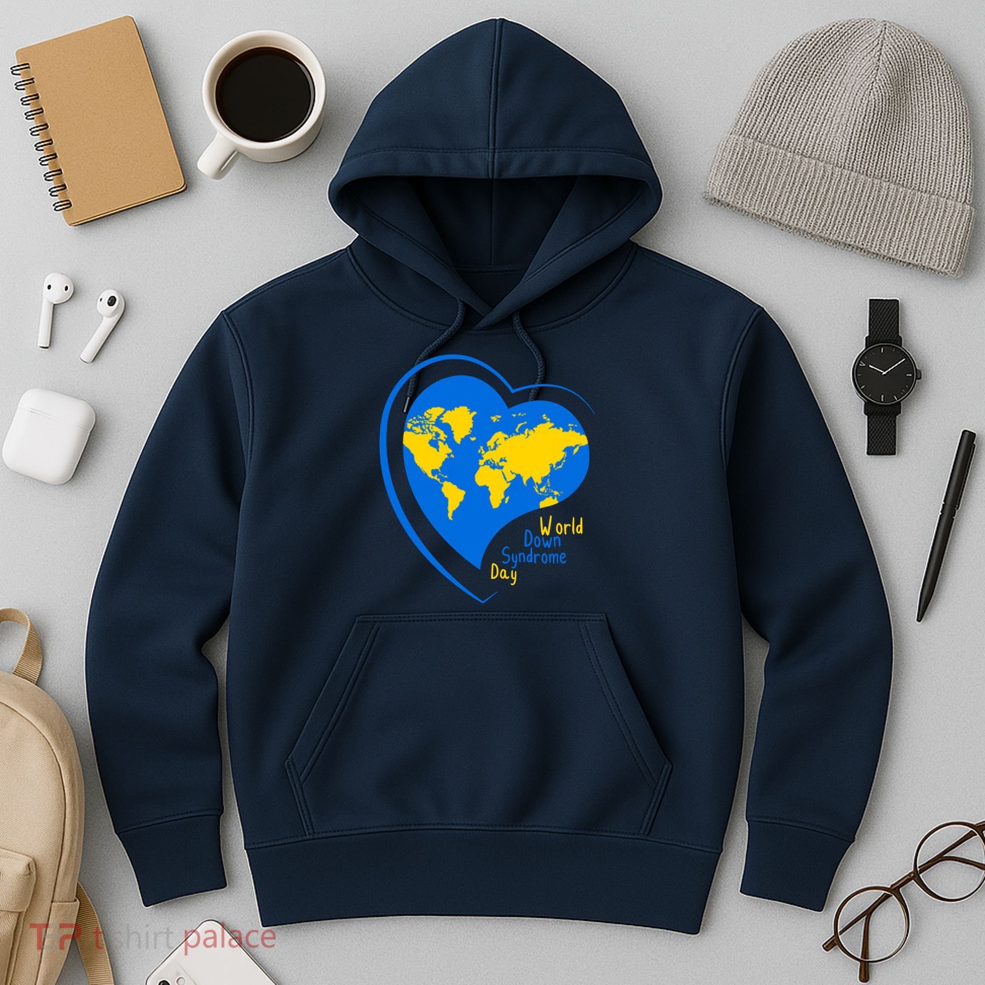 World Down Syndrome Day Heart Earth Hoodie
