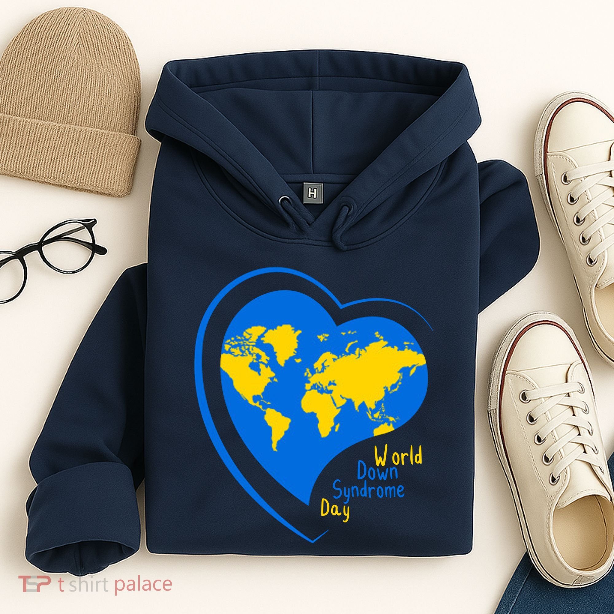World Down Syndrome Day Heart Earth Hoodie