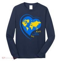 World Down Syndrome Day Heart Earth Long Sleeve Shirt thumb 0