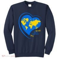 World Down Syndrome Day Heart Earth Sweatshirt thumb 0