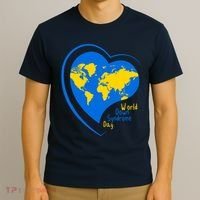 World Down Syndrome Day Heart Earth T-Shirt thumb 3