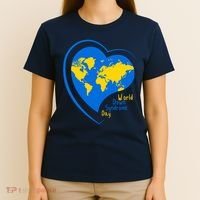 World Down Syndrome Day Heart Earth T-Shirt thumb 4