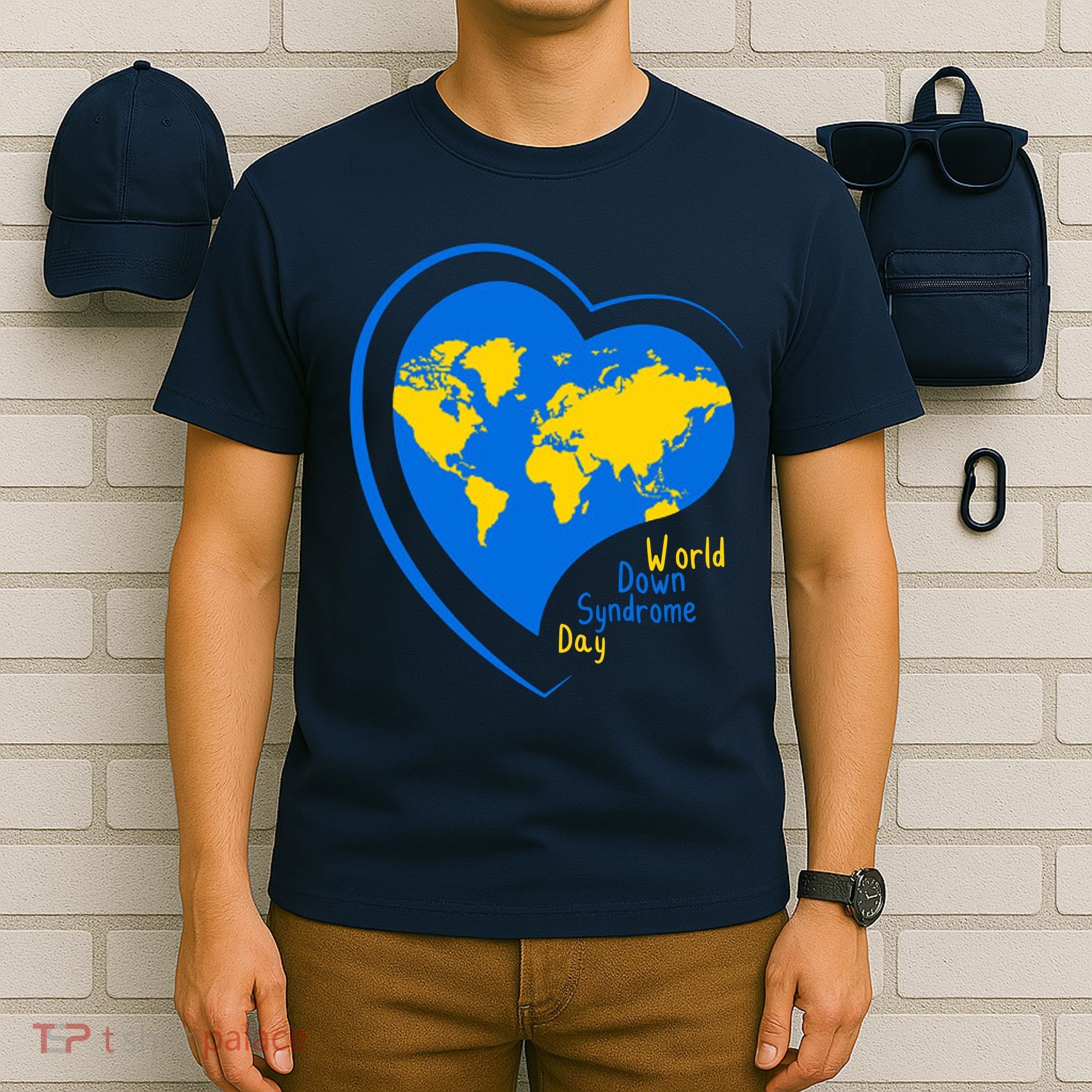 World Down Syndrome Day Heart Earth T-Shirt