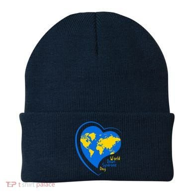 World Down Syndrome Day Heart Earth Beanie