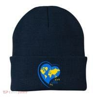 World Down Syndrome Day Heart Earth Beanie thumb 0