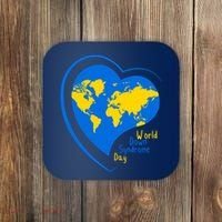 World Down Syndrome Day Heart Earth Coaster thumb 0