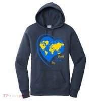 World Down Syndrome Day Heart Earth Women's Hoodie thumb 0