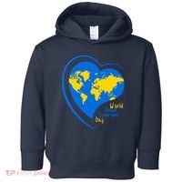 World Down Syndrome Day Heart Earth Toddler Hoodie thumb 0