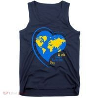 World Down Syndrome Day Heart Earth Tank Top thumb 0