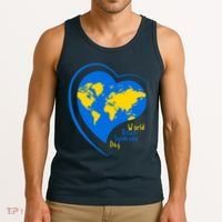 World Down Syndrome Day Heart Earth Tank Top thumb 3