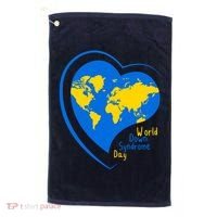 World Down Syndrome Day Heart Earth Golf Towel thumb 0