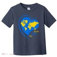 World Down Syndrome Day Heart Earth Toddler T-Shirt thumb 0