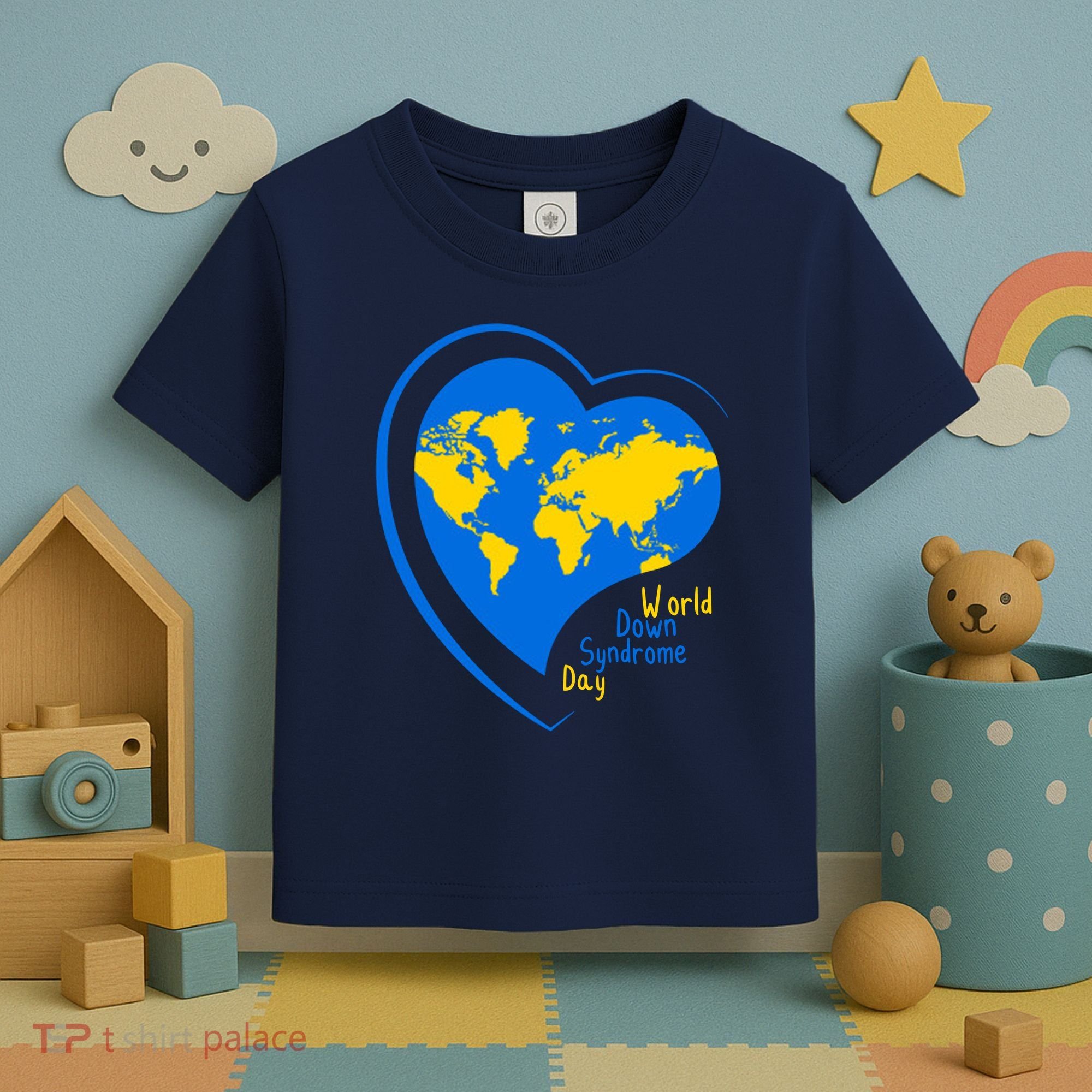 World Down Syndrome Day Heart Earth Toddler T-Shirt