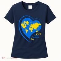 World Down Syndrome Day Heart Earth Women's T-Shirt thumb 0