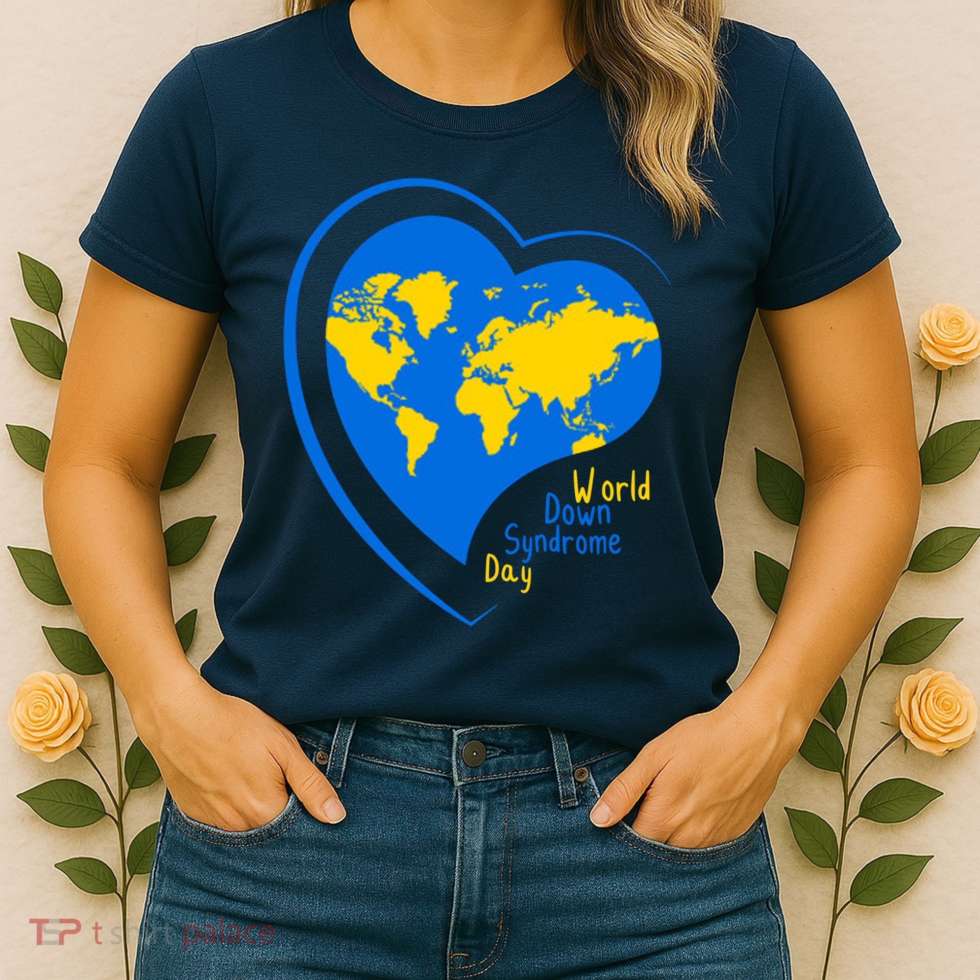 World Down Syndrome Day Heart Earth Women's T-Shirt