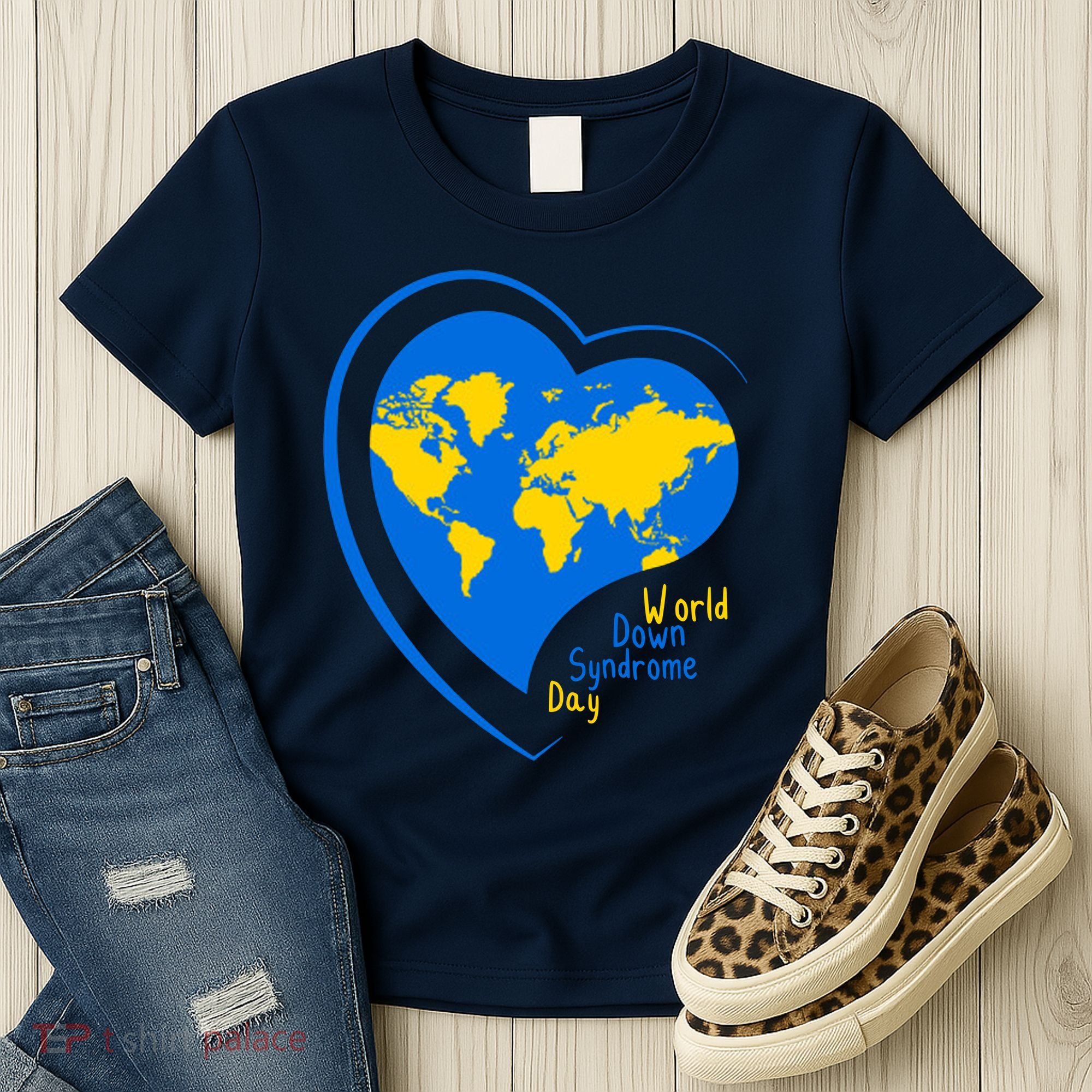 World Down Syndrome Day Heart Earth Women's T-Shirt