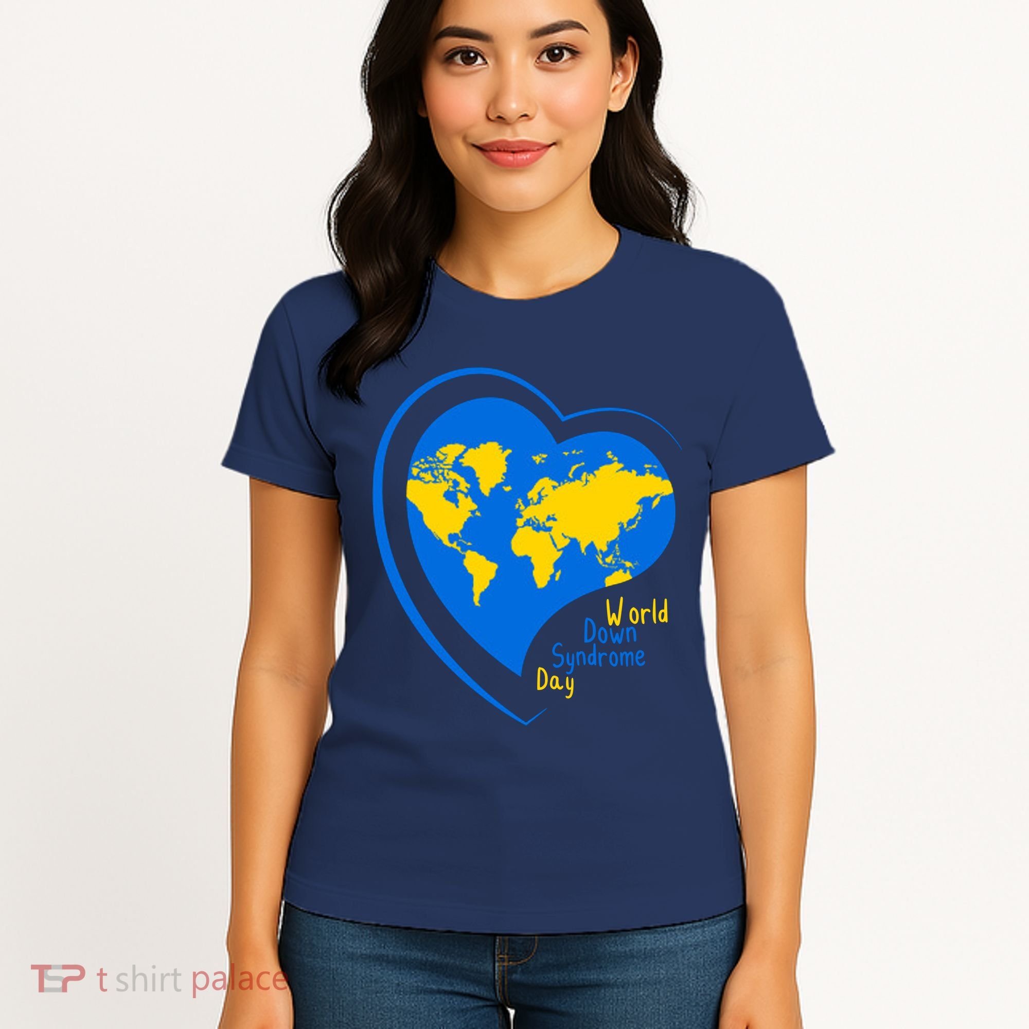 World Down Syndrome Day Heart Earth Women's T-Shirt