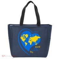 World Down Syndrome Day Heart Earth Tote Bag thumb 0