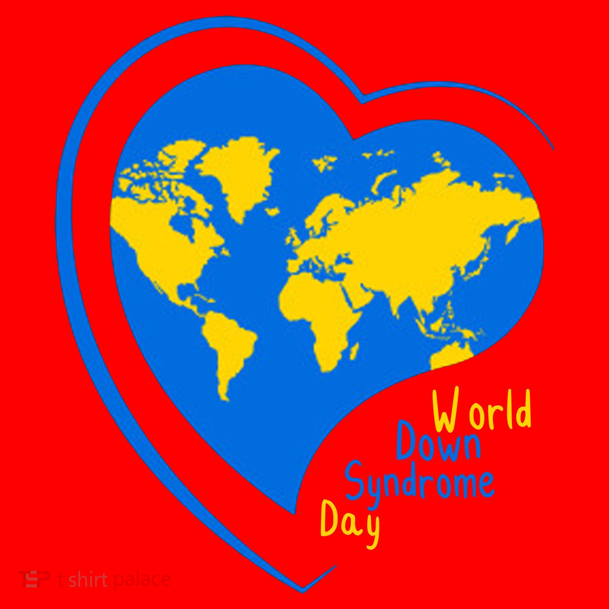 World Down Syndrome Day Heart Earth Santa Hat