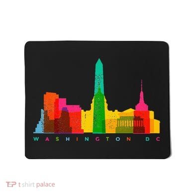 Washington D.C. Skyline Colorful Vintage Washington D.C. Mousepad