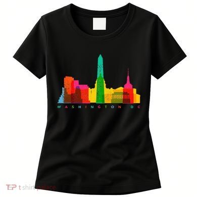 Washington D.C. Skyline Colorful Vintage Washington D.C. Women's T-Shirt