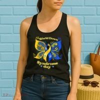 World Down Syndrome Day Awareness Socks Down Right Women's Tank Top thumb 2