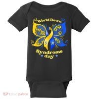 World Down Syndrome Day Awareness Socks Down Right Baby Bodysuit thumb 0