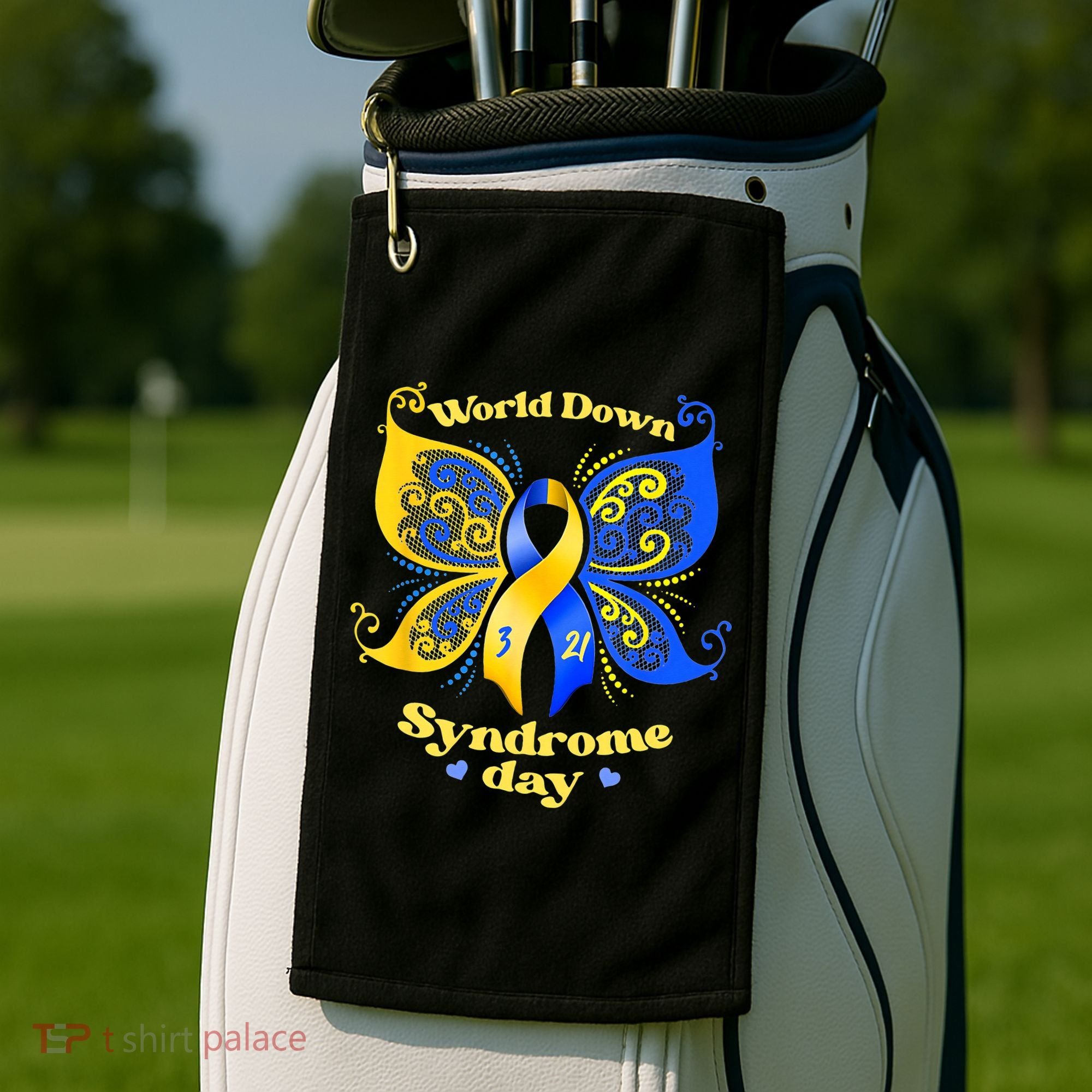 World Down Syndrome Day Awareness Socks Down Right Golf Towel