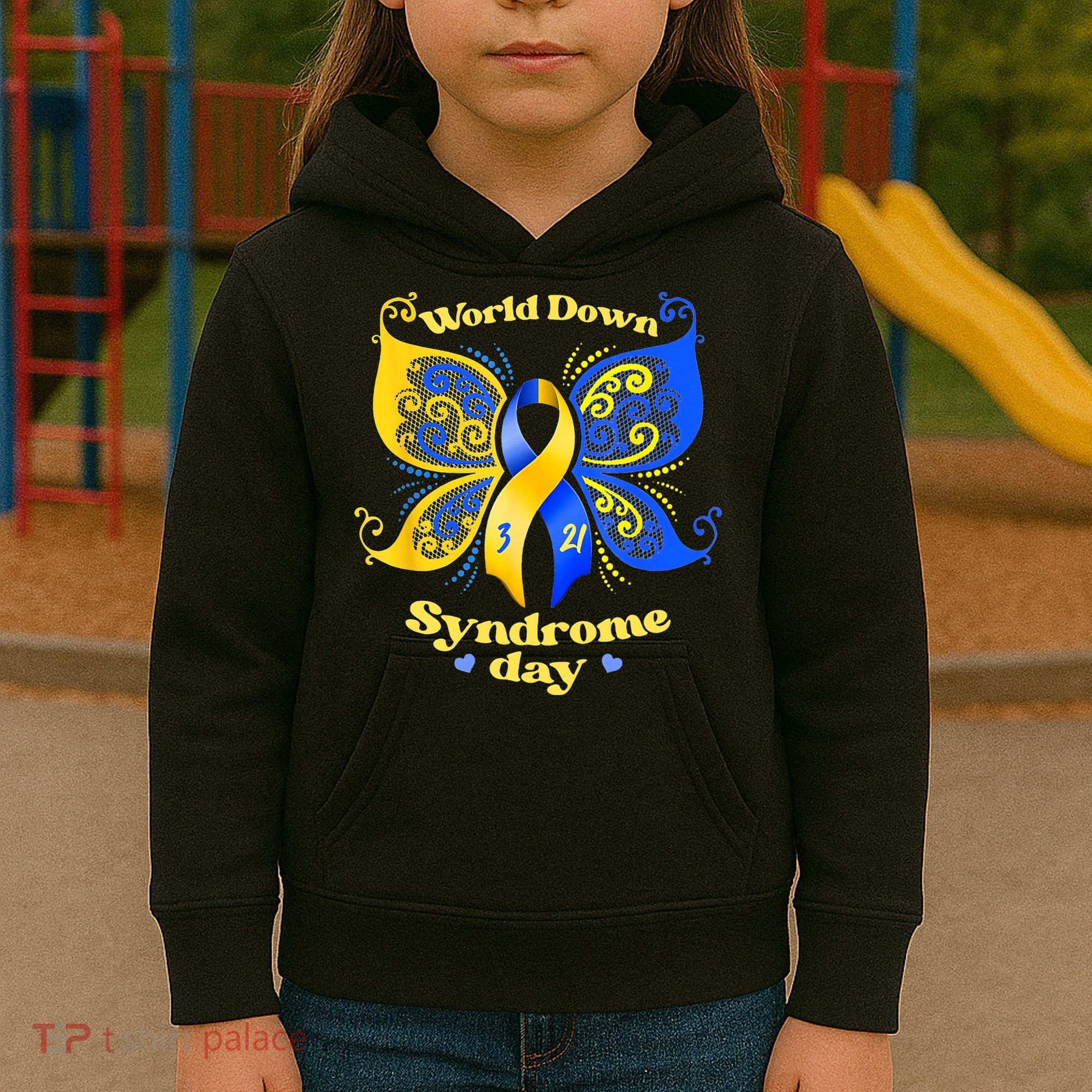 World Down Syndrome Day Awareness Socks Down Right Kids Hoodie