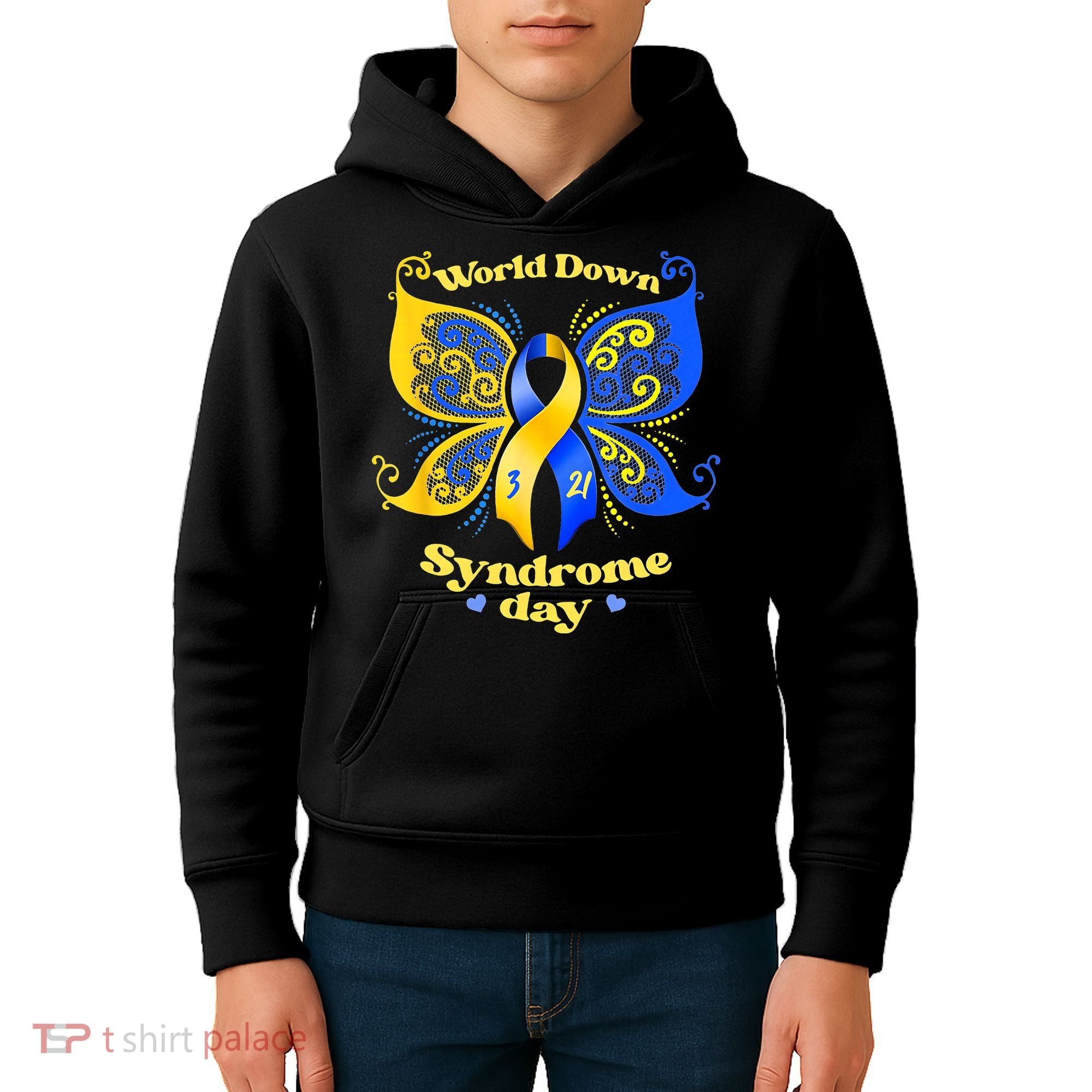 World Down Syndrome Day Awareness Socks Down Right Kids Hoodie