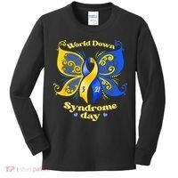 World Down Syndrome Day Awareness Socks Down Right Kids Long Sleeve Shirt thumb 0