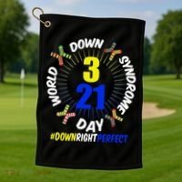 World Down Syndrome Day #DownRightPerfect Golf Towel thumb 1