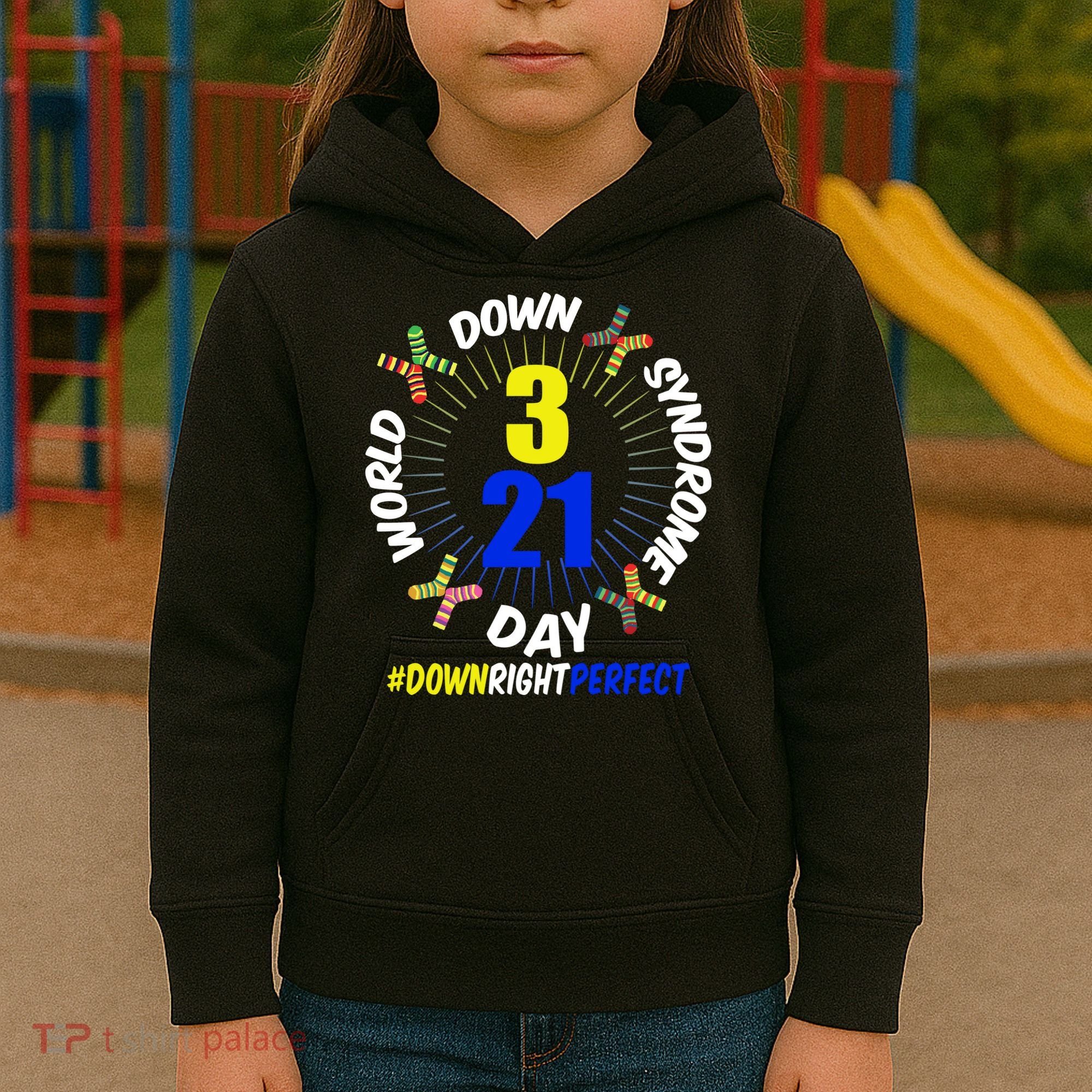 World Down Syndrome Day #DownRightPerfect Kids Hoodie