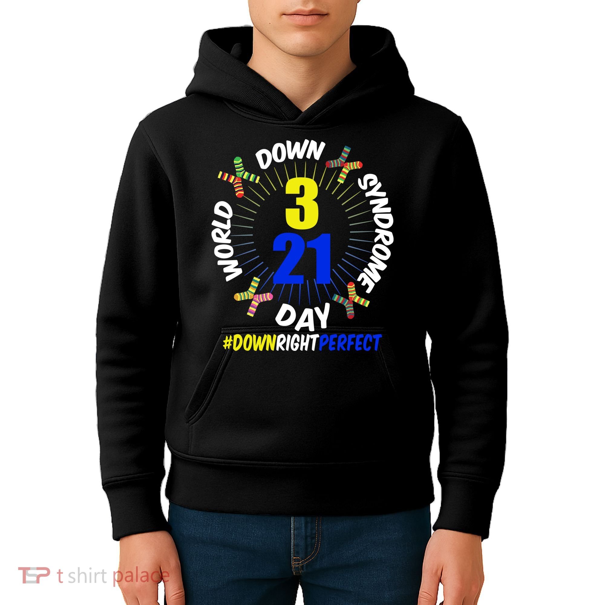 World Down Syndrome Day #DownRightPerfect Kids Hoodie