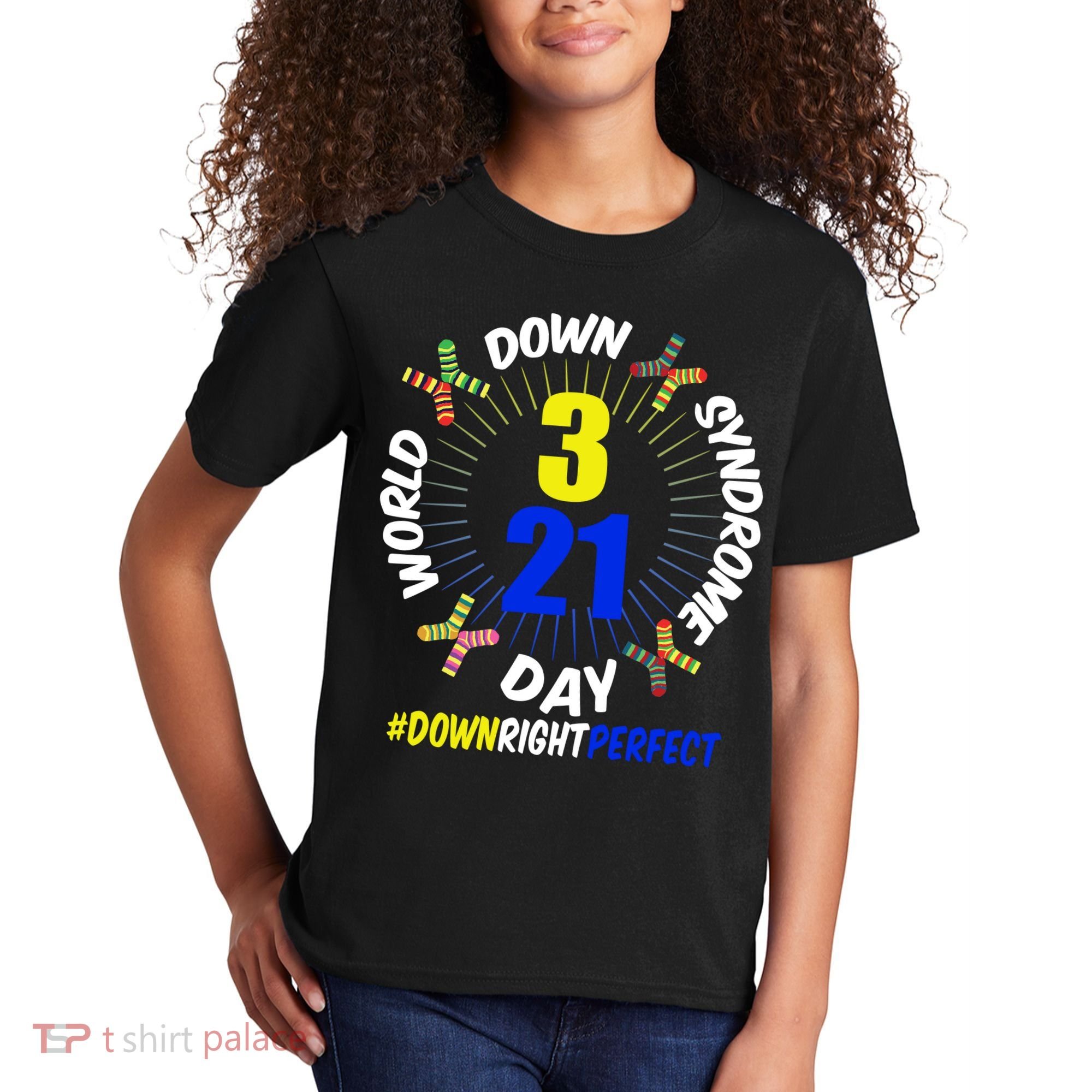 World Down Syndrome Day #DownRightPerfect Kids T-Shirt