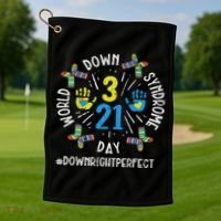 World Down Syndrome Day 321 Awareness Support Women Golf Towel thumb 1
