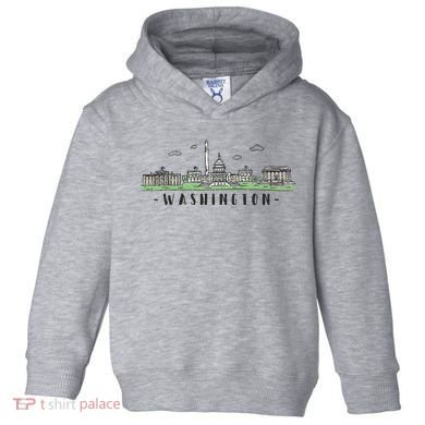 Washington Dc Skyline Vintage Toddler Hoodie