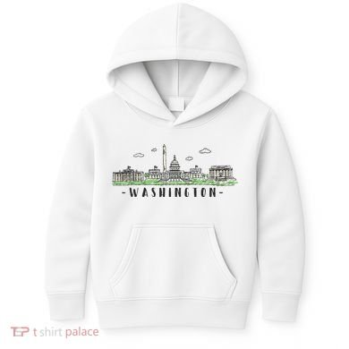 Washington Dc Skyline Vintage Kids Hoodie
