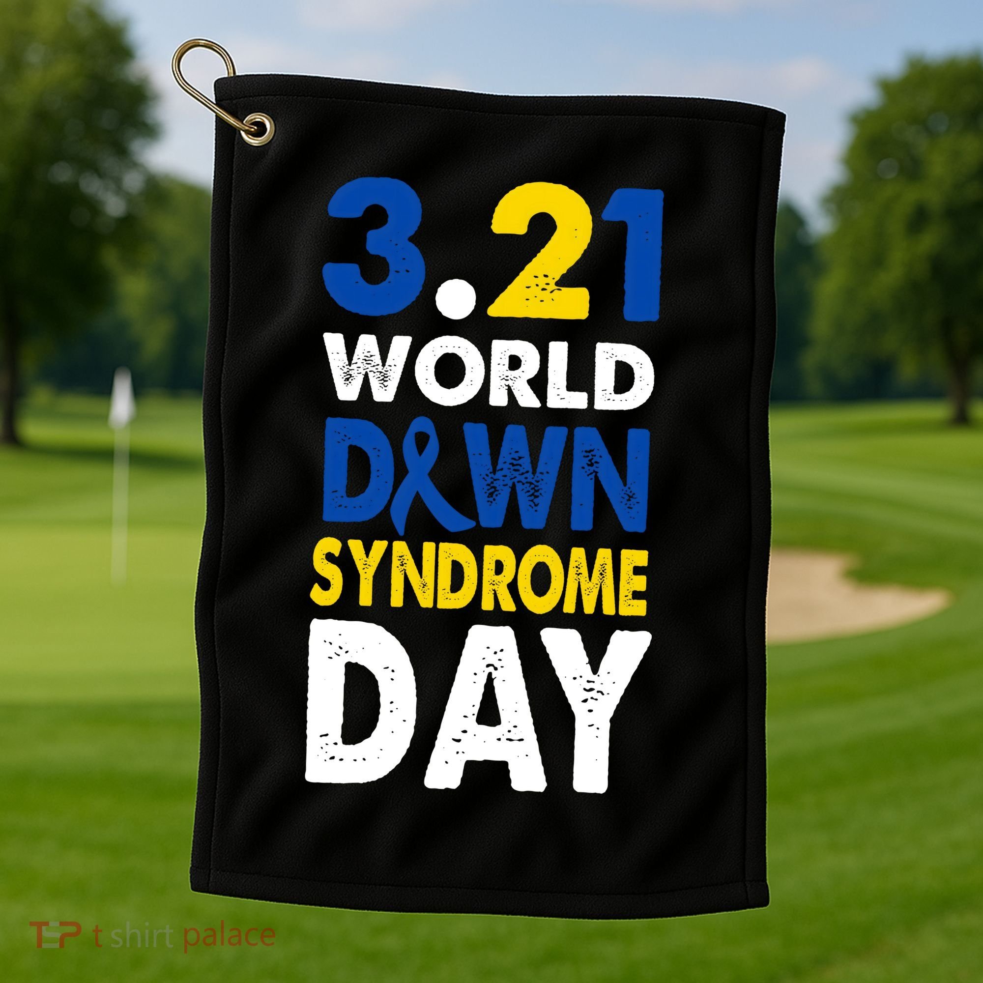 World Down Syndrome March 21st Awareness Golf Towel