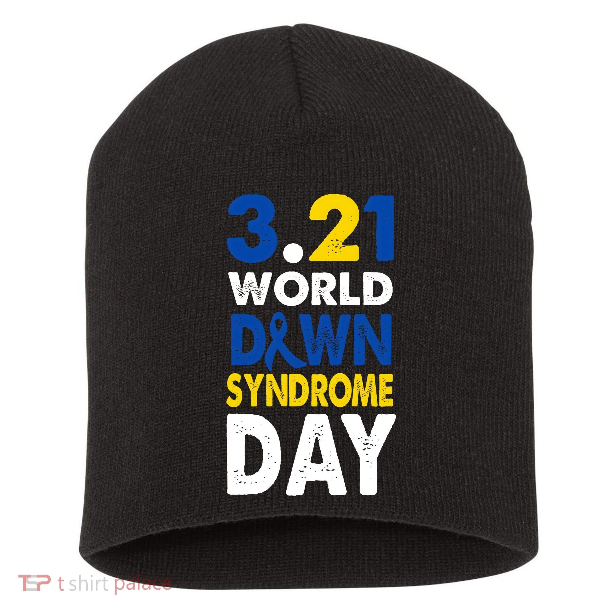 World Down Syndrome March 21st Awareness Short Acrylic Beanie