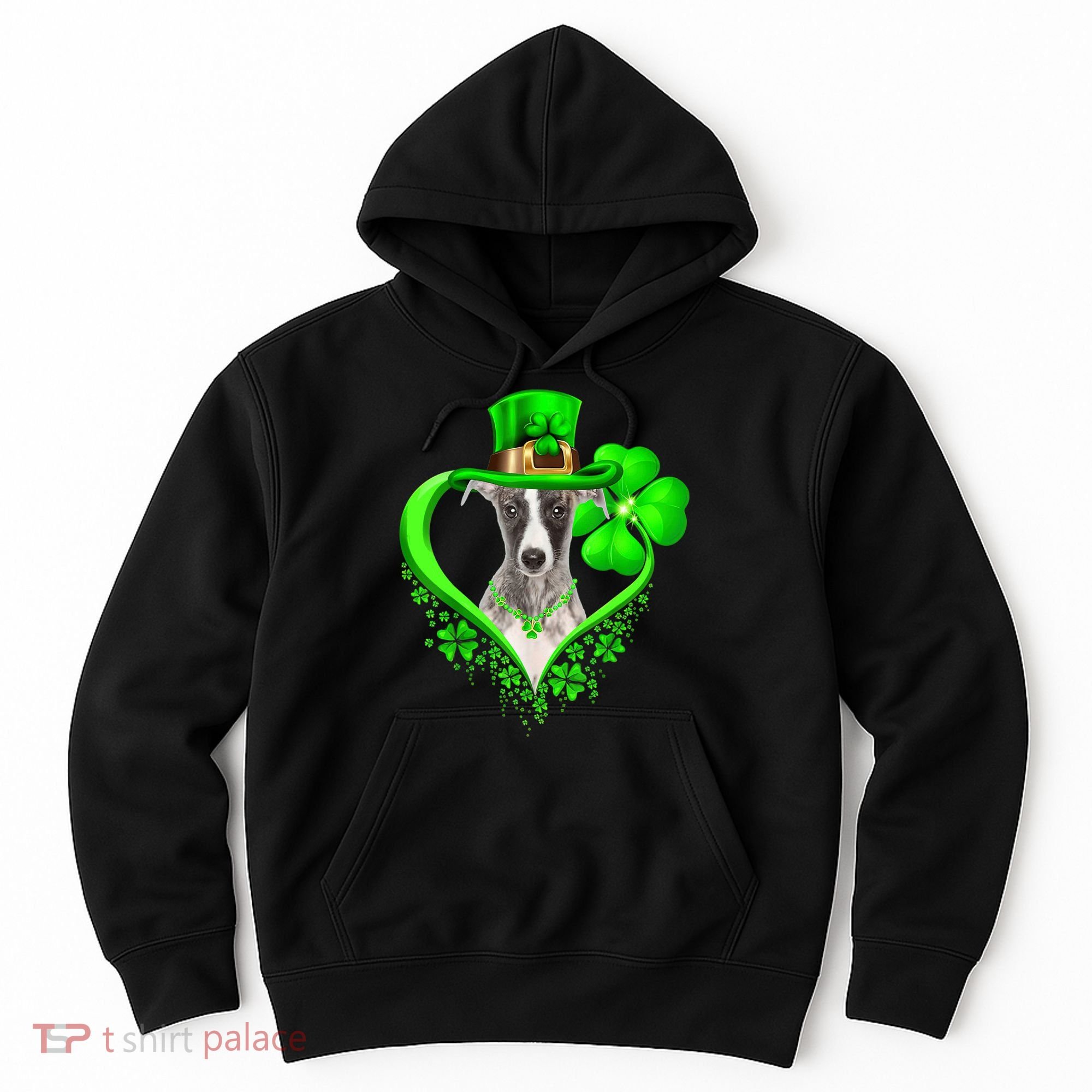 Whippet Dog St Patricks Day Lover Irish Shamrock Hoodie