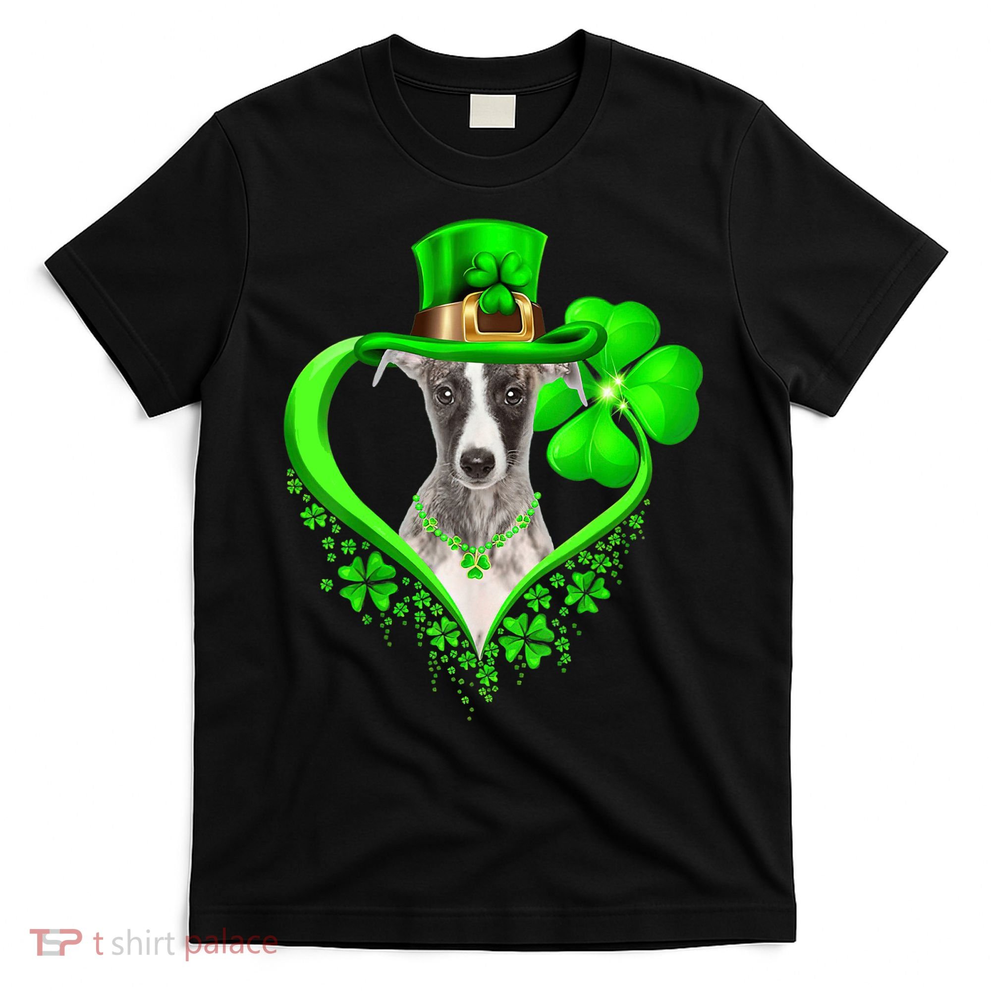 Whippet Dog St Patricks Day Lover Irish Shamrock T-Shirt