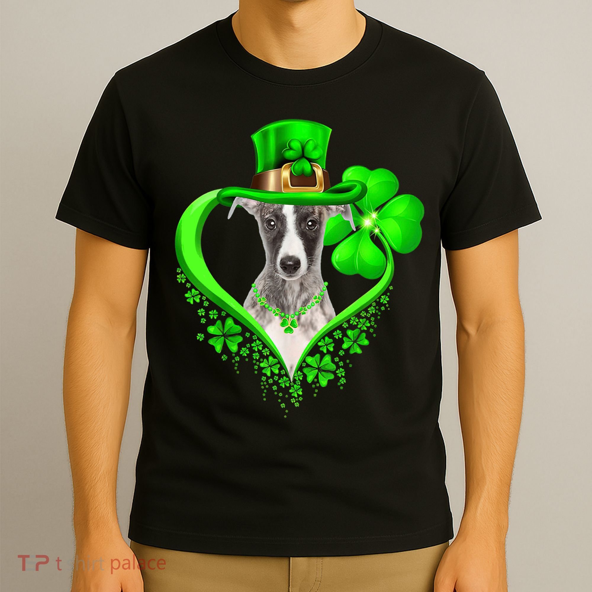 Whippet Dog St Patricks Day Lover Irish Shamrock T-Shirt
