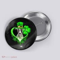 Whippet Dog St Patricks Day Lover Irish Shamrock Button thumb 0