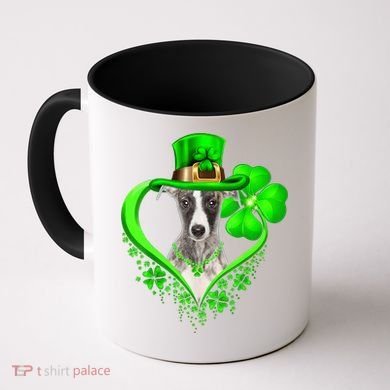 Whippet Dog St Patricks Day Lover Irish Shamrock Coffee Mug