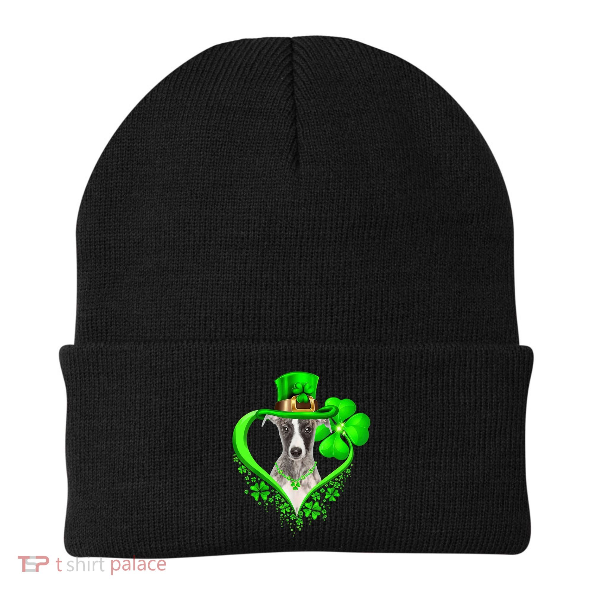Whippet Dog St Patricks Day Lover Irish Shamrock Beanie
