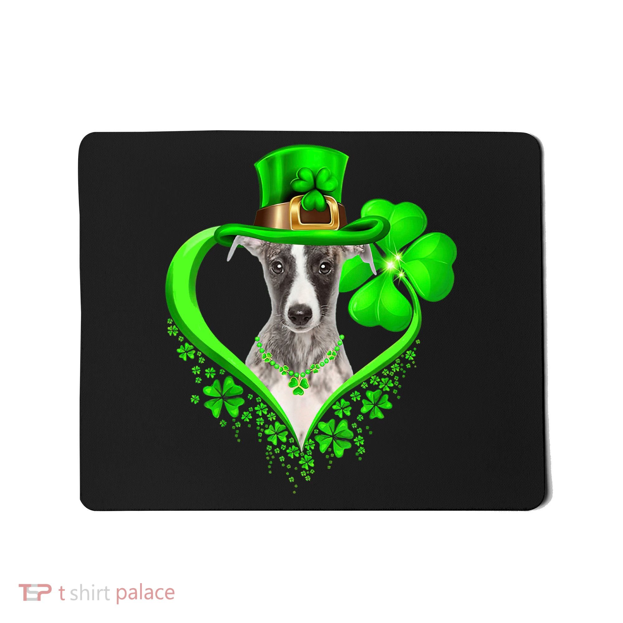 Whippet Dog St Patricks Day Lover Irish Shamrock Mousepad